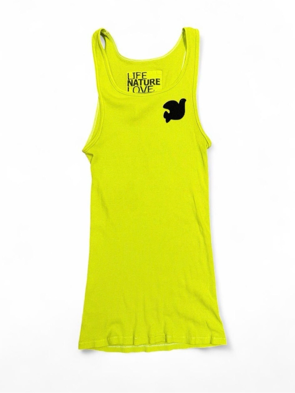 FREECITY Neon Yellow Ribbed Tank Top M/L